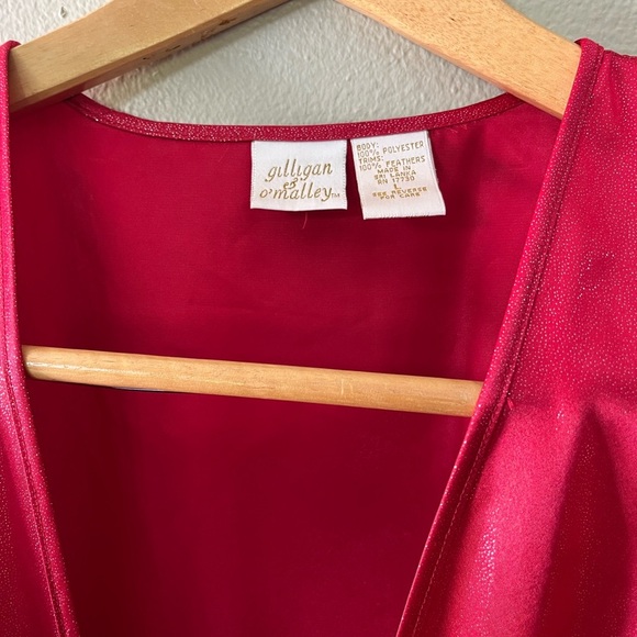 Gilligan & O Mailley Red Robe with faux fur at the cuffs Size L Romantic - Picture 4 of 6